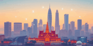 Thailand Web3 Market Map 2025: Exchanges, Banks, Custodians, and Law Firms Executive style digital illustration of a futuristic Bangkok skyline in 2025